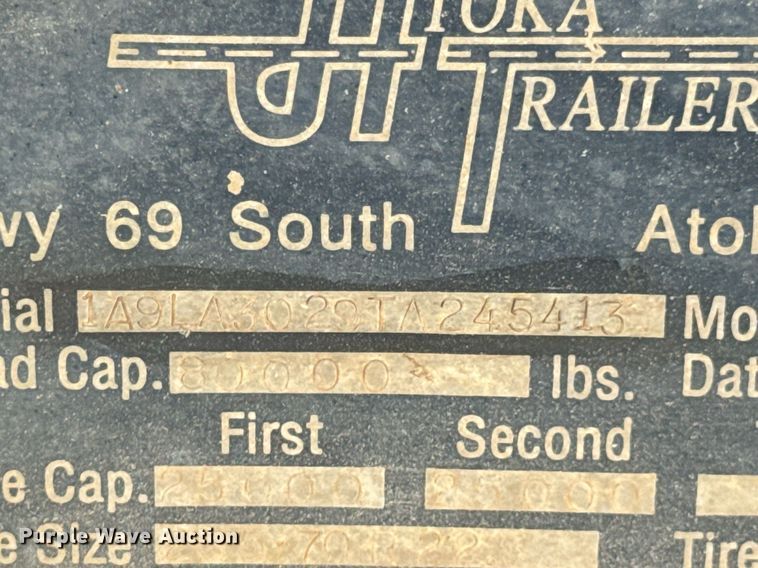 image for item DX1431 1996 Atoka 20DE402 drop deck equipment trailer