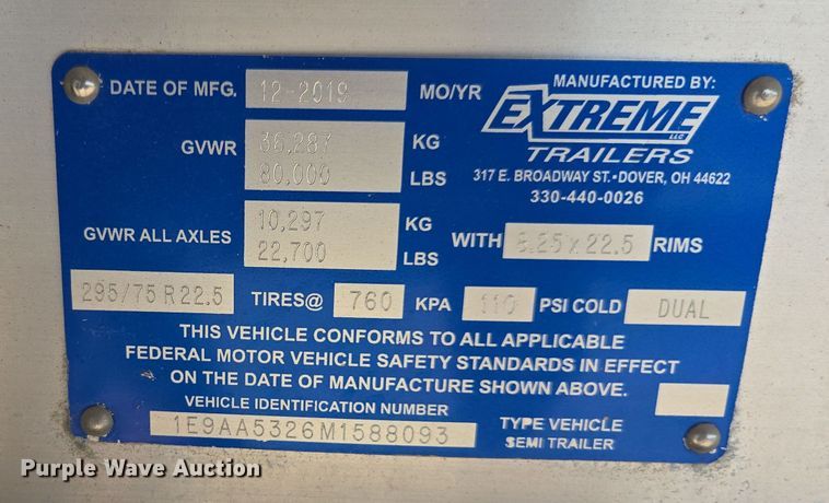 image for item EE7802 2021 Extreme side curtain trailer