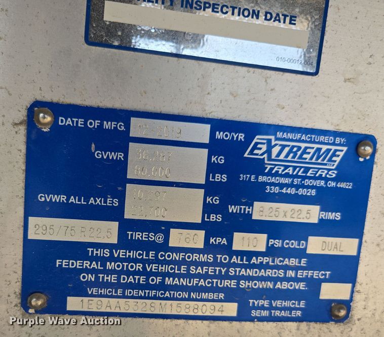 image for item EE7831 2021 Extreme side curtain trailer