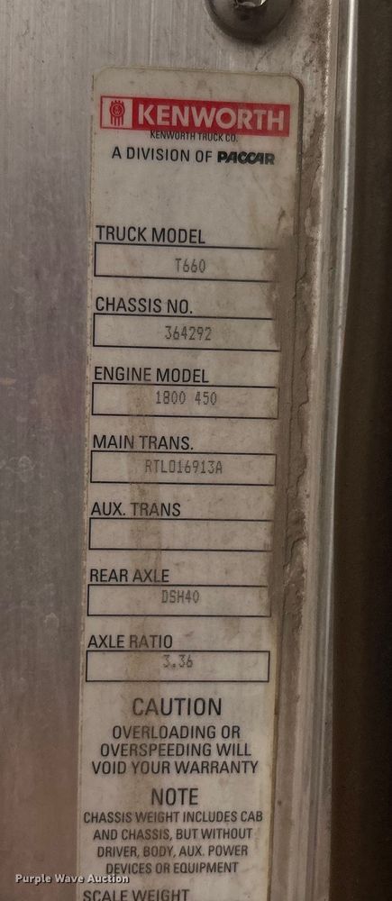 image for item EG0753 2013 Kenworth T660 semi truck