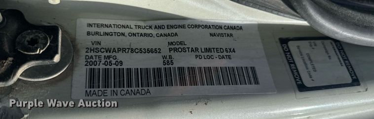 image for item EG6794 2008 International  Prostar Limited 6x4 semi truck