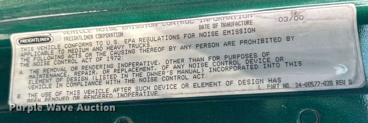 image for item EG6795 2001 Freightliner Century Class 12 semi truck