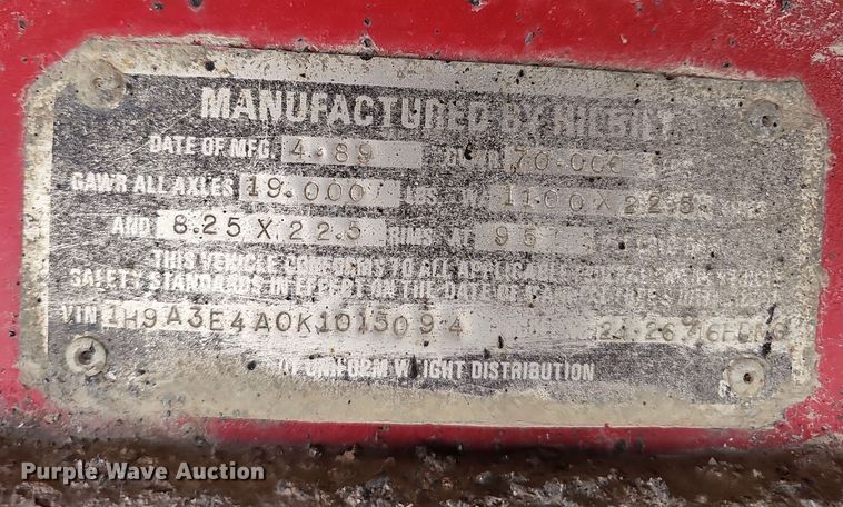 image for item EK0839 1989 Hilbilt end dump trailer