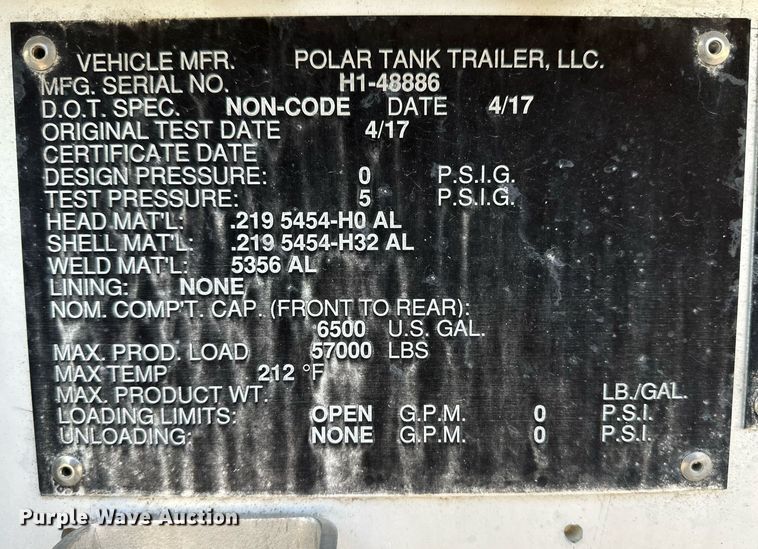 image for item ER8083 2017 Polar tank trailer