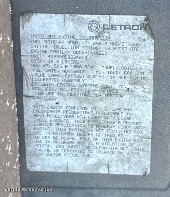 image for item LO9439 2014 Freightliner Cascadia semi truck