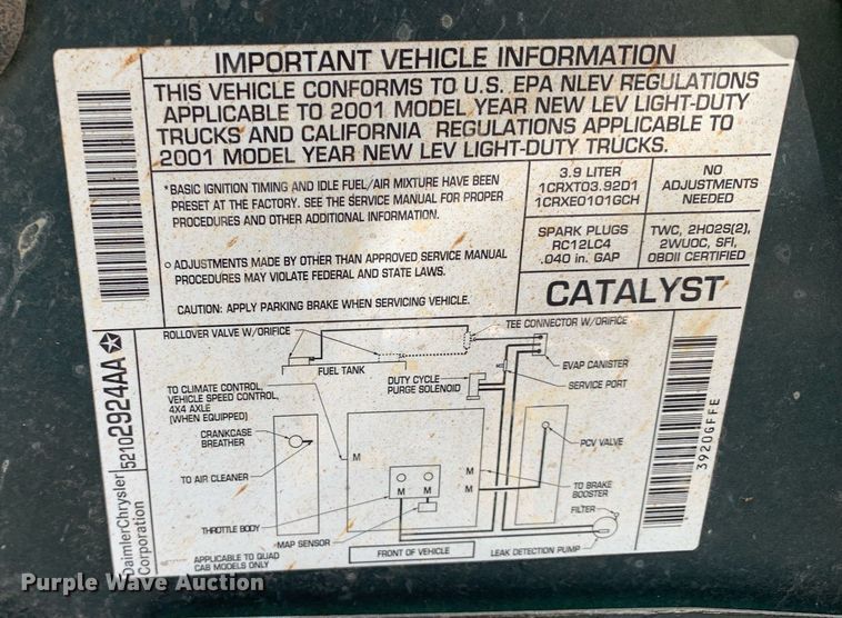 image for item DM1831 2001 Dodge Dakota SLT Club Cab pickup truck