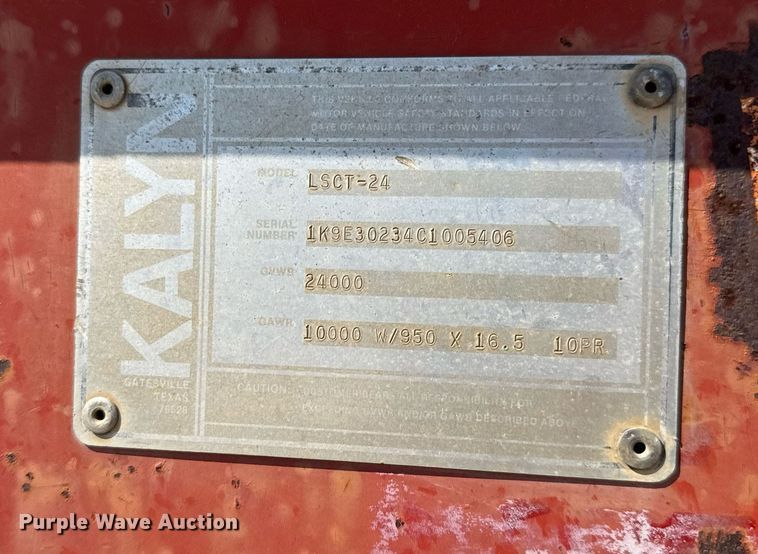 image for item DO2566 1982 Kalyn LSCT-24 equipment trailer