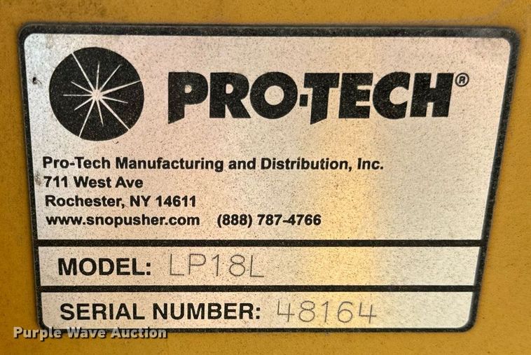 image for item DT2054 Protech  LP18L 18' W wheel loader snow pusher 