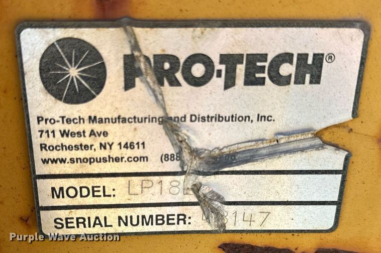 image for item DT2055 Protech  LP18L 18' W wheel loader snow pusher 