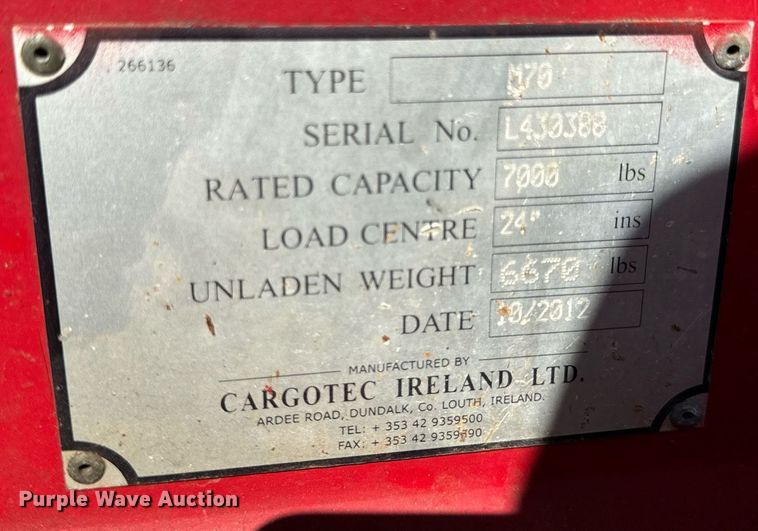 image for item DT2068 2012 Moffett  M70 forklift