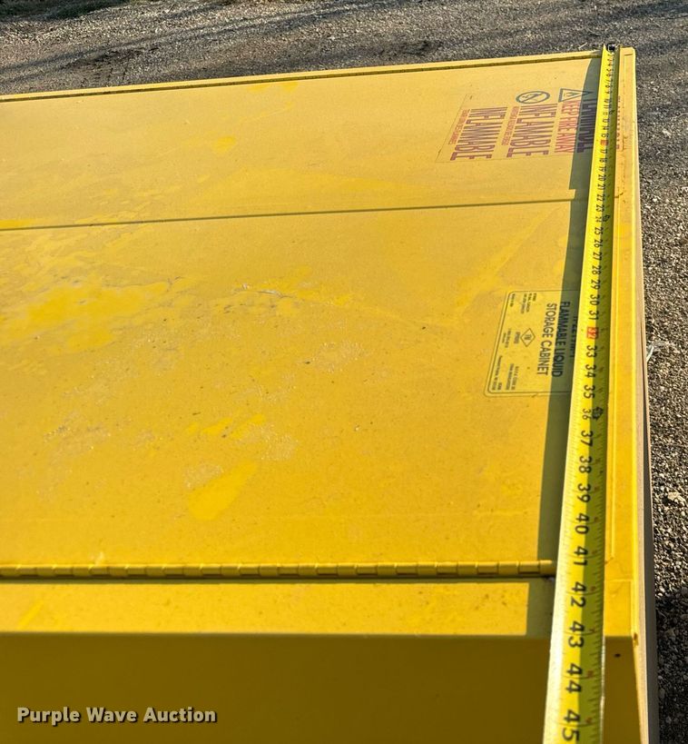 image for item DT2090 Uline H-221-9M-Y (2) flammable liquid storage cabinets 