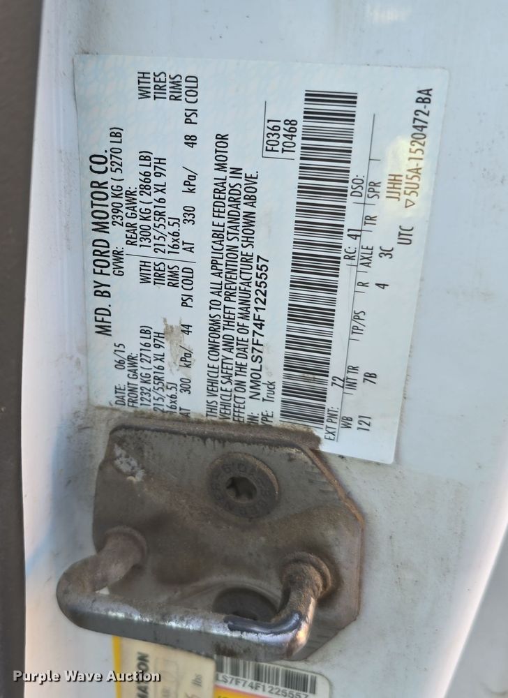 image for item DW3799 2015 Ford Transit Connect van