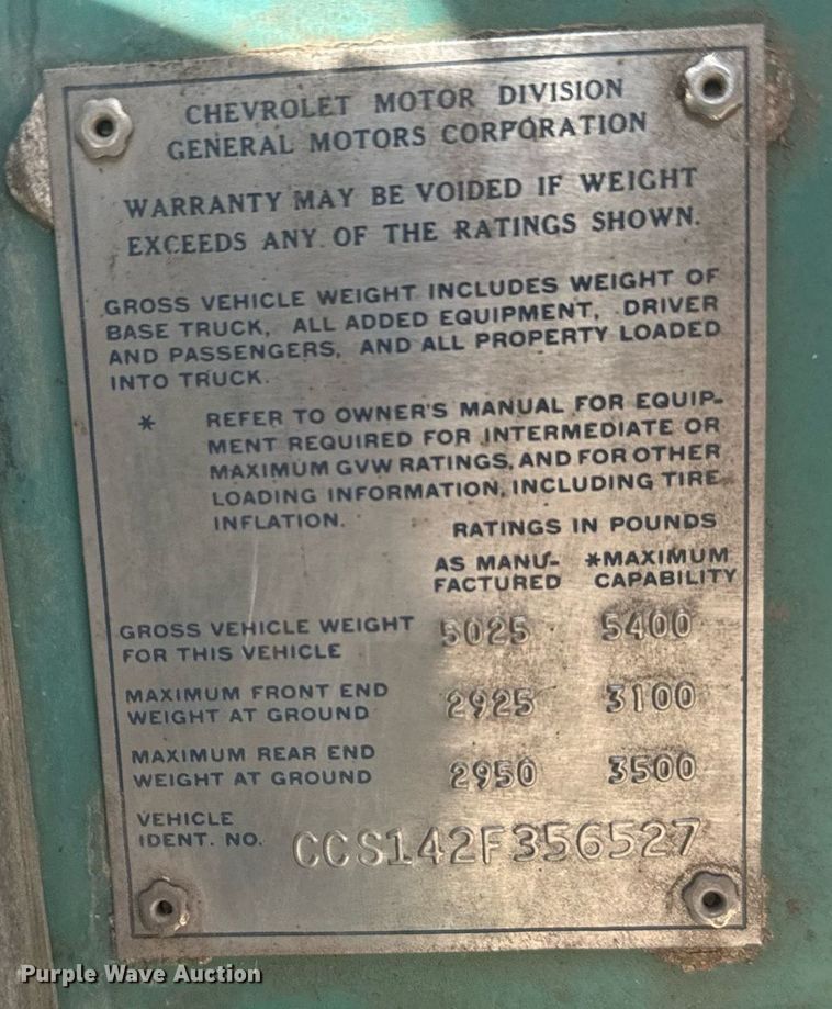 image for item DX3661 1972 Chevrolet C10 pickup truck