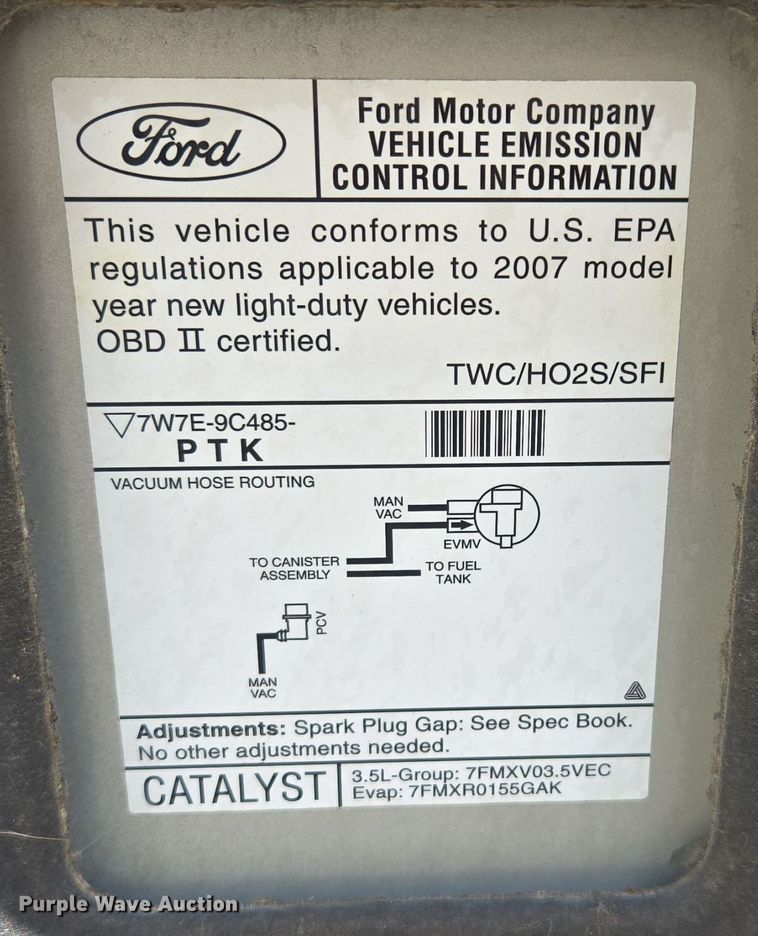 image for item EE8559 2007 Lincoln  MKZ 