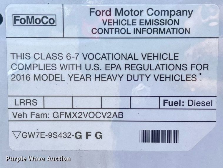 image for item EG1103 2016 Ford F650 Super Duty  box truck