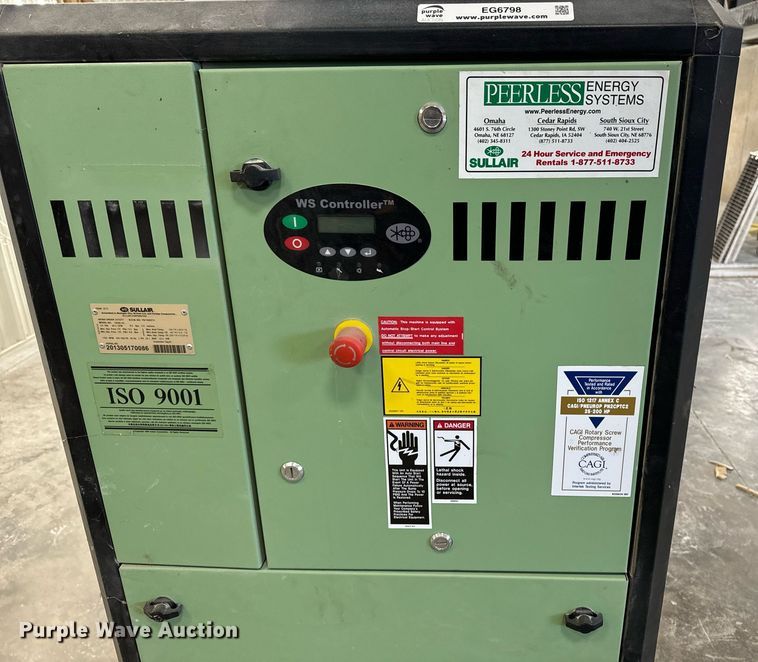 image for item EG6798 2013 Sullair 1809E AC air compressor