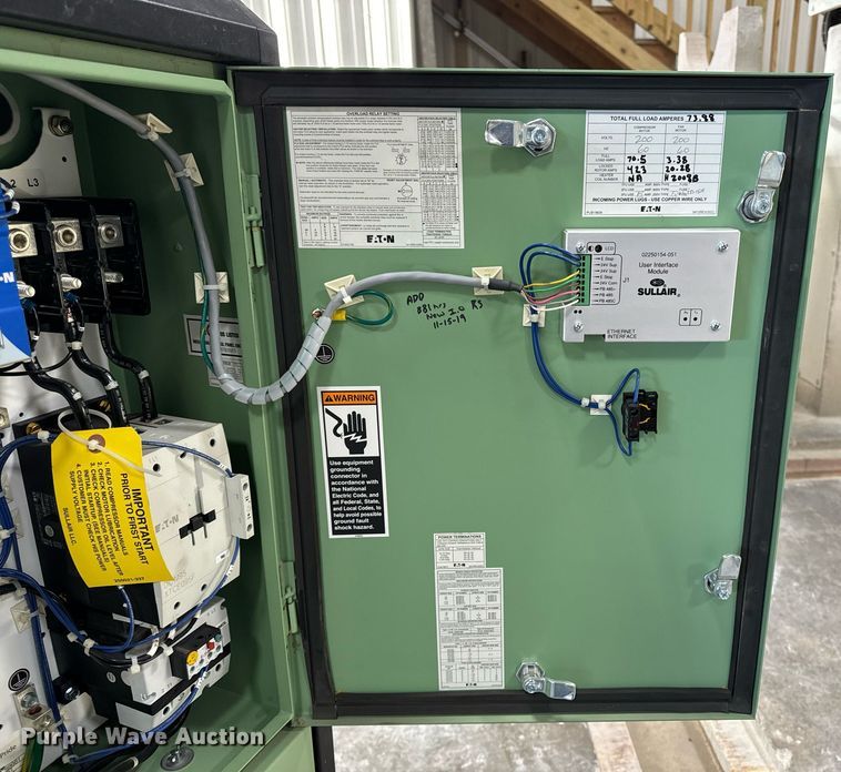 image for item EG6799 2016 Sullair 1809E AC air compressor