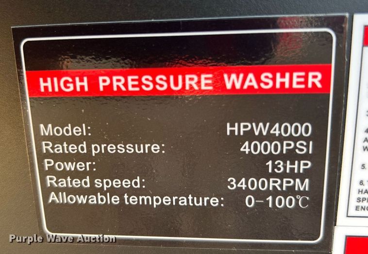 image for item EG7852 AGT Industrial  HPW4000 hot pressure washer