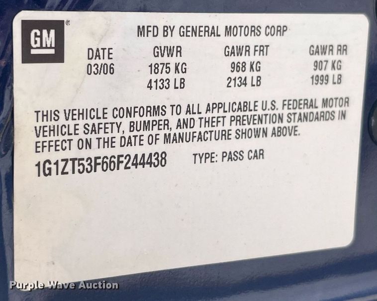 image for item EH2843 2006 Chevrolet  Malibu LT 