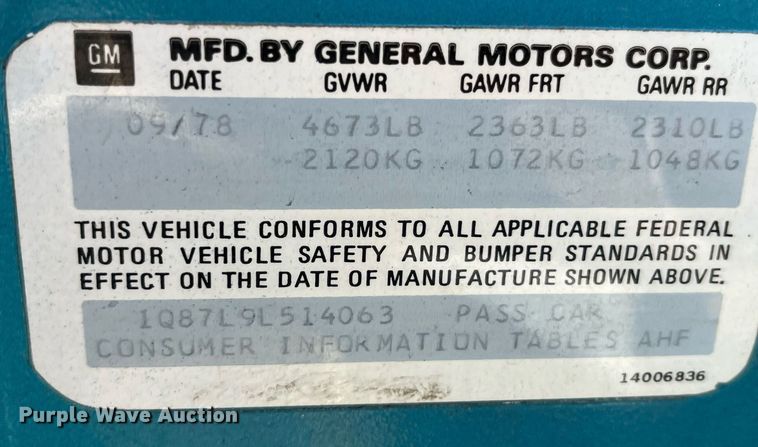 image for item EH2907 1979 Chevrolet  Camaro Z28 