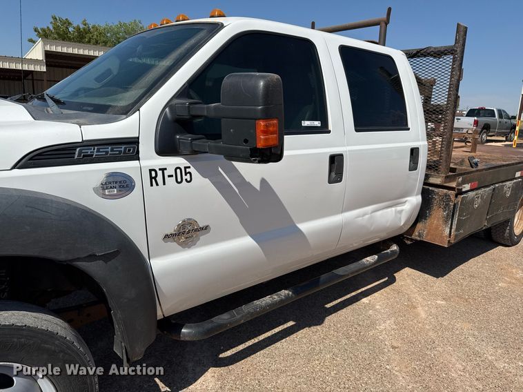 image for item EJ3106 2013 Ford F550 Crew Cab flatbed truck