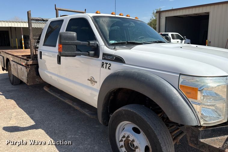 image for item EJ3106 2013 Ford F550 Crew Cab flatbed truck
