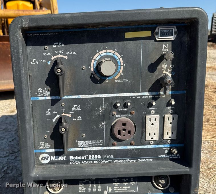 image for item EJ3113 1995 Miller Bobcat 225G Plus welder/generator