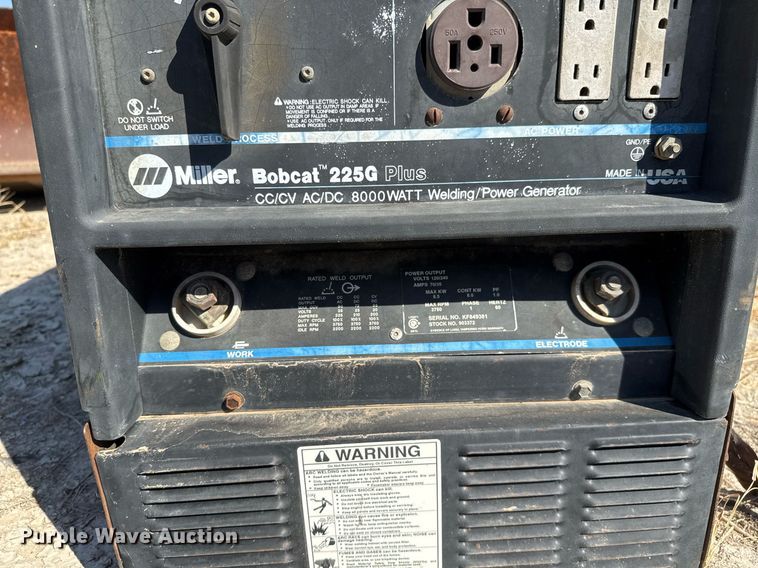 image for item EJ3113 1995 Miller Bobcat 225G Plus welder/generator