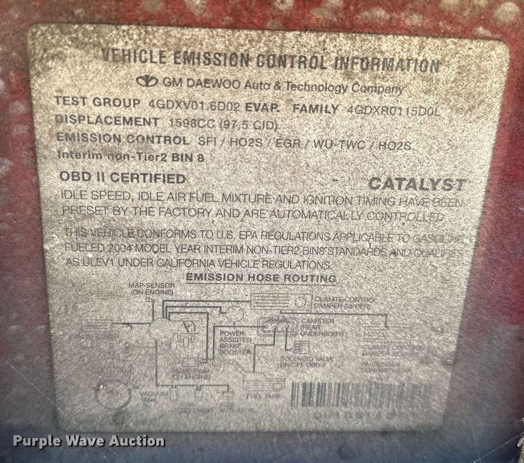 image for item EJ4882 2004 Chevrolet  Aveo 