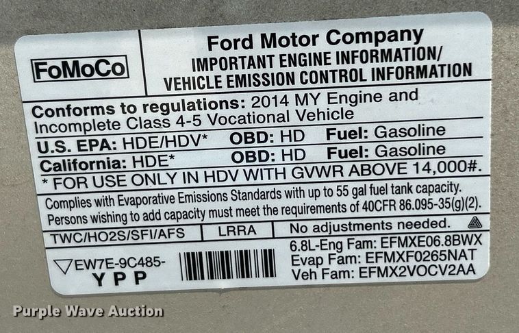 image for item EK3404 2014 Ford E450 Super Duty shuttle bus