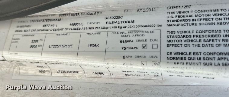 image for item EK3404 2014 Ford E450 Super Duty shuttle bus