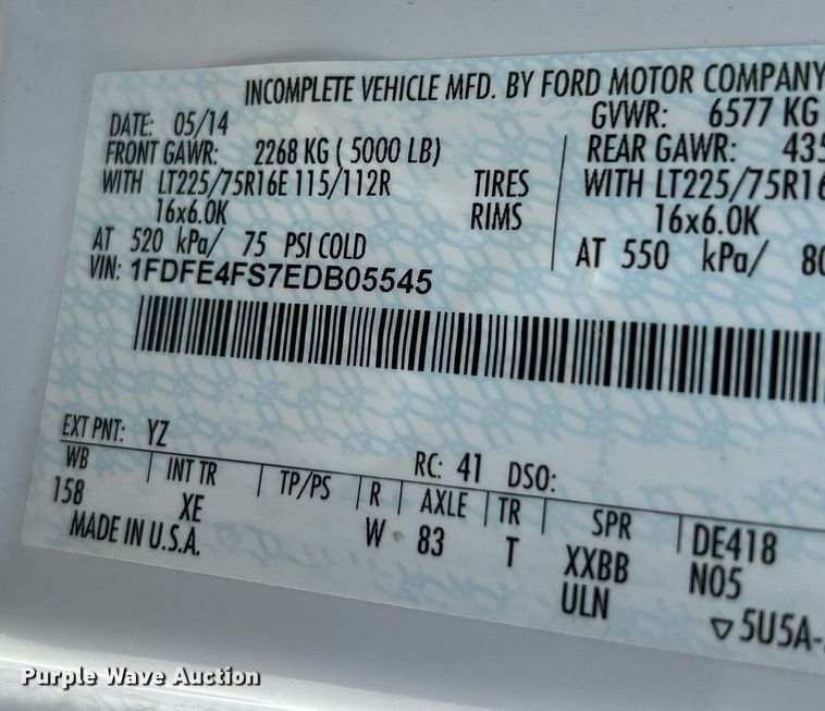 image for item EK3404 2014 Ford E450 Super Duty shuttle bus