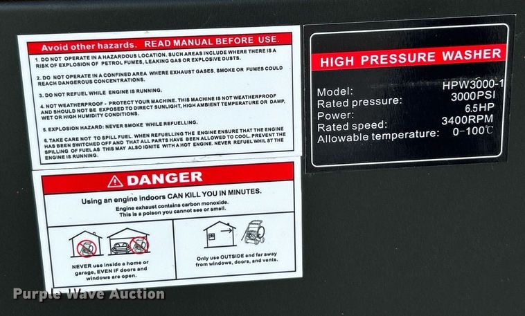 image for item EK3510 AGT Industrial  HPW3000-1 pressure washer