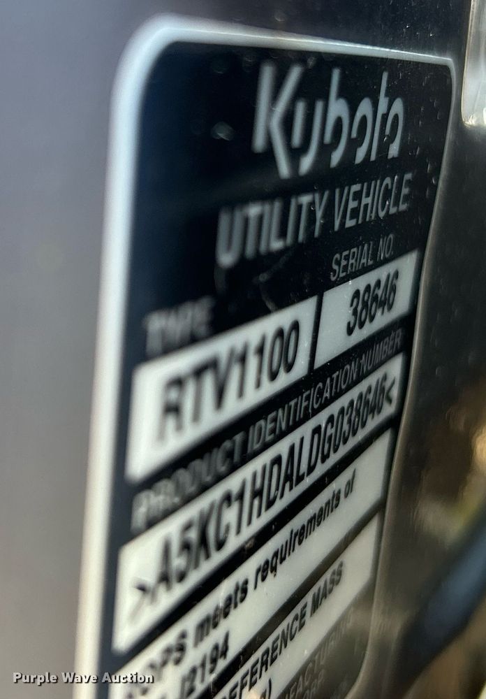 image for item EK3545 Kubota  RTV1100 utility vehicle