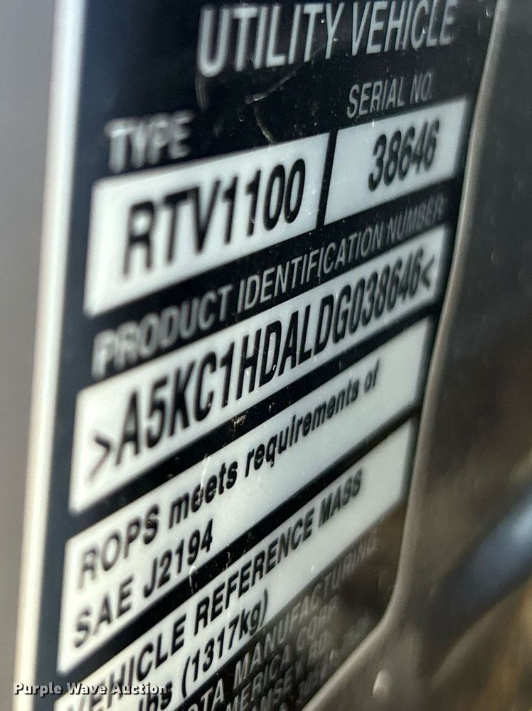 image for item EK3545 Kubota  RTV1100 utility vehicle