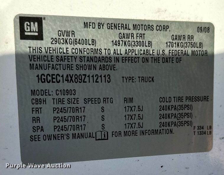 image for item EN2501 2009 Chevrolet  Silverado 1500 pickup truck