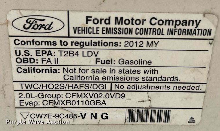 image for item ER8039 2012 Ford Focus 