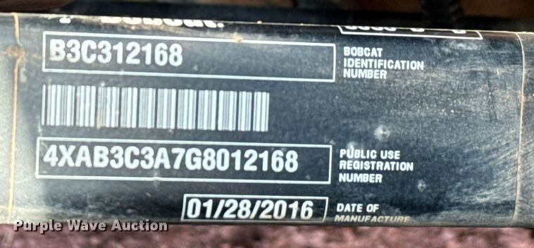 image for item IE9112 2016 Bobcat 3650 utility vehicle