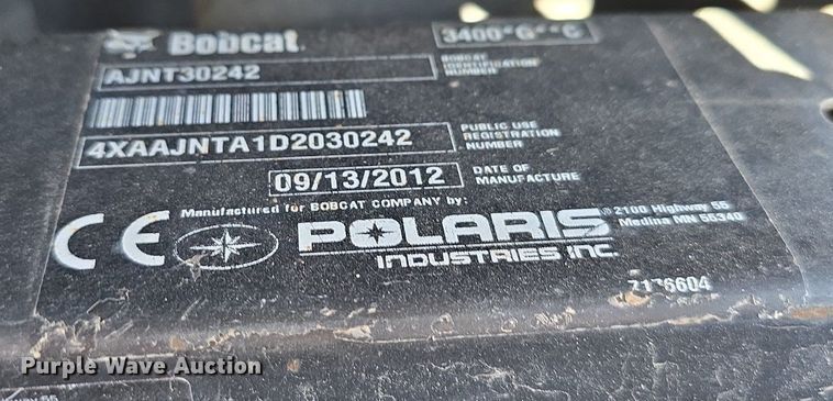 image for item IO9994 2013 Bobcat 3400 utility vehicle