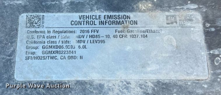 image for item LR9516 2016 Chevrolet Silverado 2500HD Double Cab pickup truck