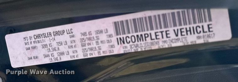 image for item LR9529 2014 Dodge Ram 4500 truck cab and chassis