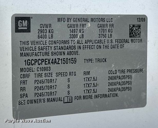 image for item LR9536 2010 Chevrolet  Silverado 1500 pickup truck