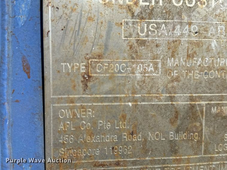 image for item MS9801 2007 CIMC CF20C-105A shipping container 