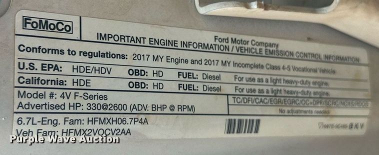 image for item DD3358 2017 Ford F550 Super Duty XL bucket truck