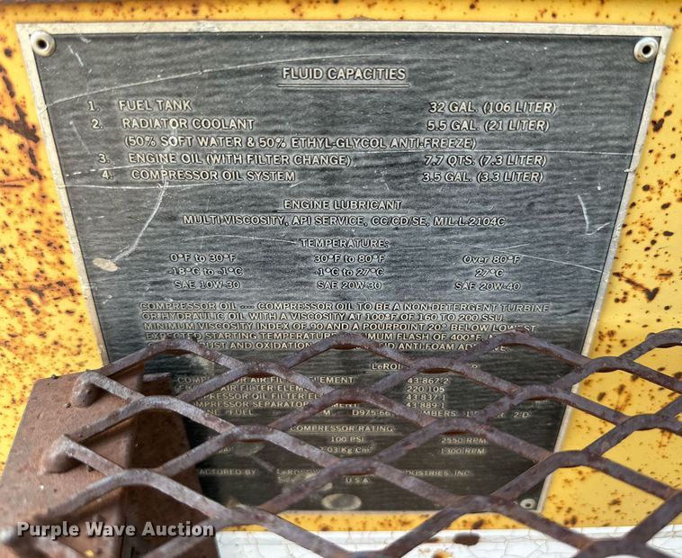 image for item DD3387 1988 LeRoi air compressor