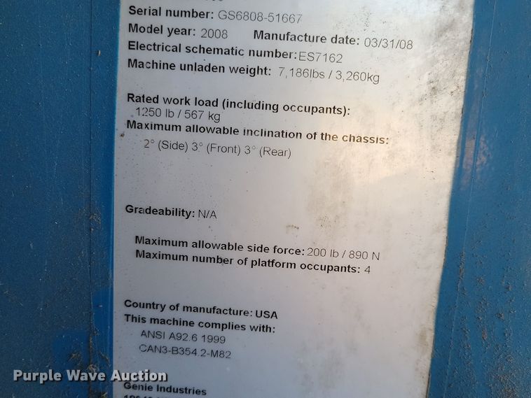 image for item DN3590 2008 Genie GS-2668 RT scissor lift