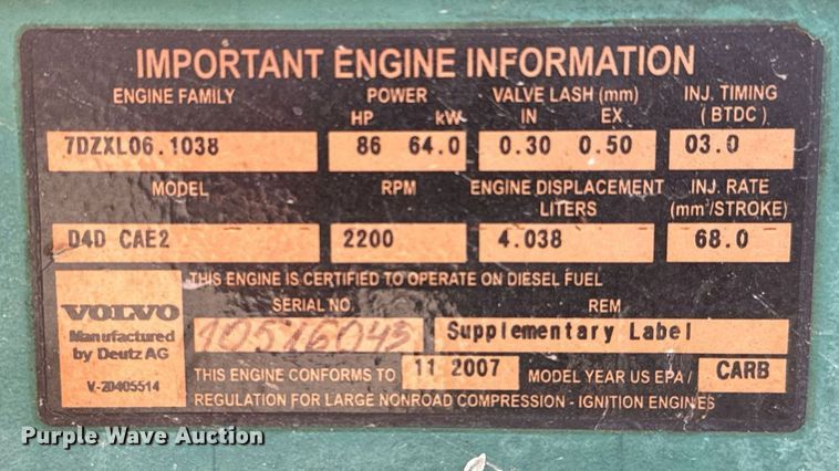 image for item DO2561 2008 Volvo BL60 backhoe