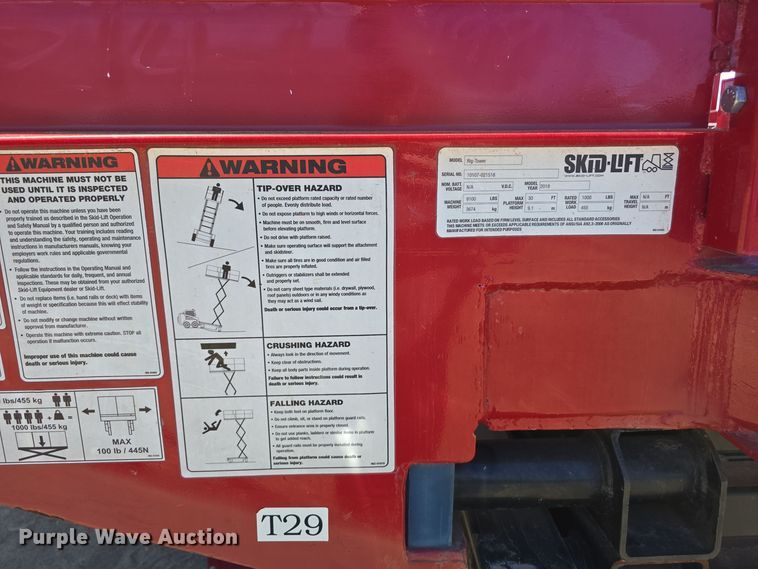 image for item DO5546 2018 Skid-Lift Rig-Tower scissor lift