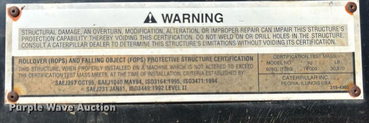 image for item DO7573 2003 Caterpillar  928G wheel loader