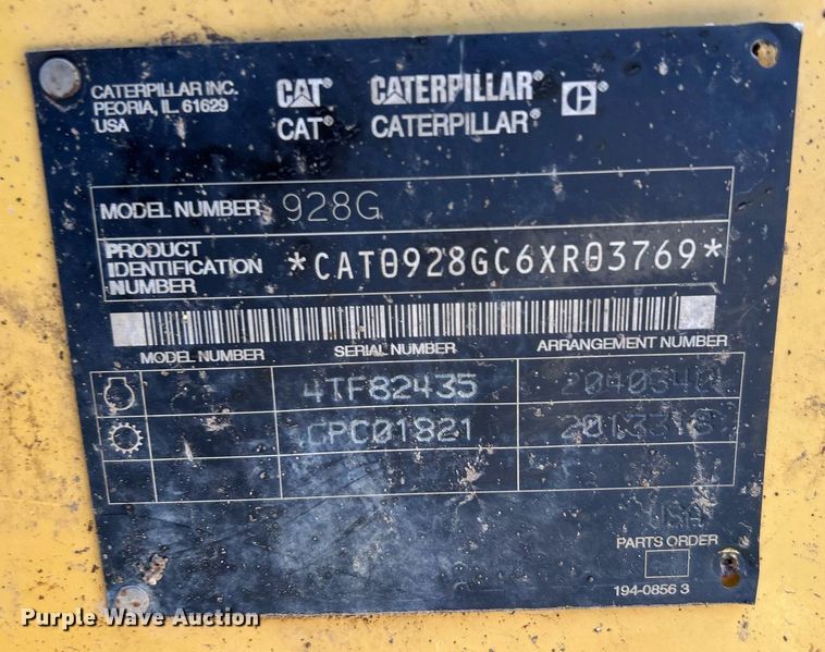 image for item DO7573 2003 Caterpillar  928G wheel loader